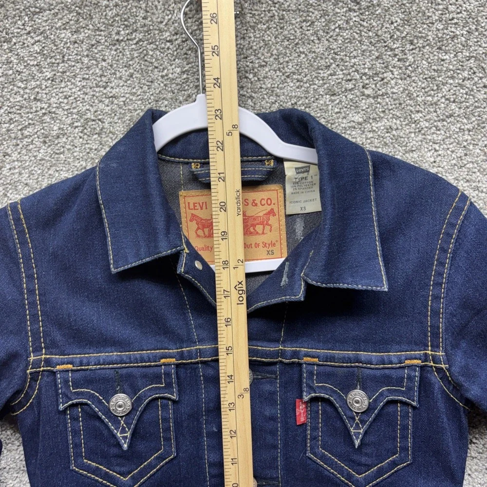 Levi's Denim Vintage‎ Jacket Womens XS Dark Blue Type 1 Iconic Trucker Jacket